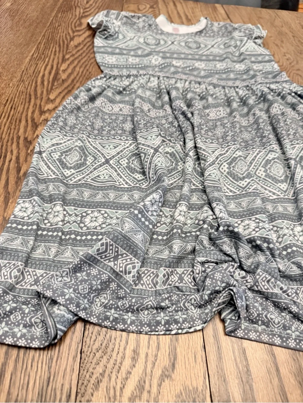 Justice Girls Geometric Long Dress Sz 14/16 Soft EE